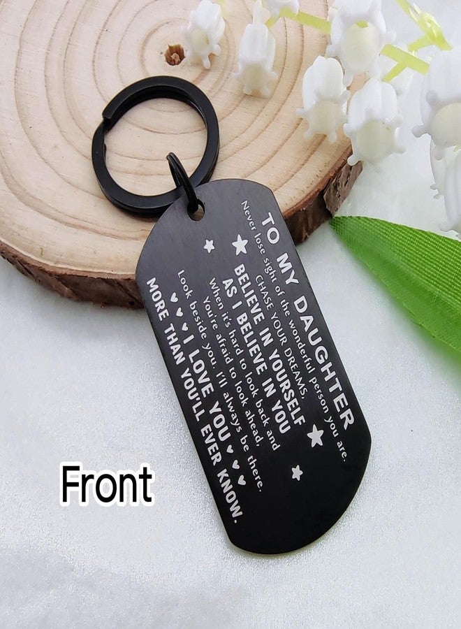 DGXMD Daughter Gift from Mom Dad - Engraved Metal Daughter Keychain - Birthday Graduation Gift for Teenage Girls Adult Daughters from Parents - Image 3
